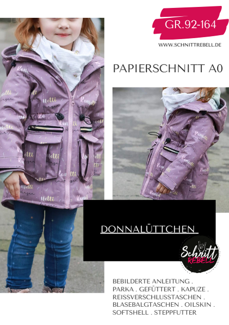 Papierschnitt A0 Parka Donnalüttchen Gr.92-164